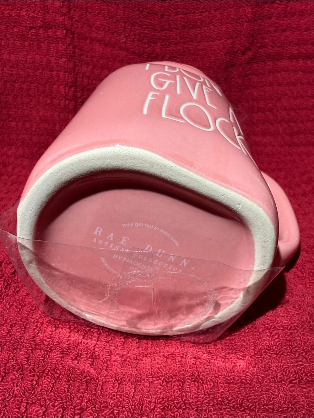 Rae Dunn I DON’T GIVE A FLOCK Mug with flamingo topper